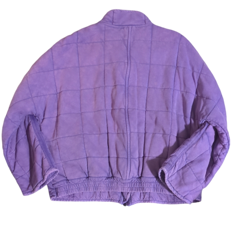 NWT Free People Quilted Dolman Knit Jacket Moonberry - Picture 5 of 8